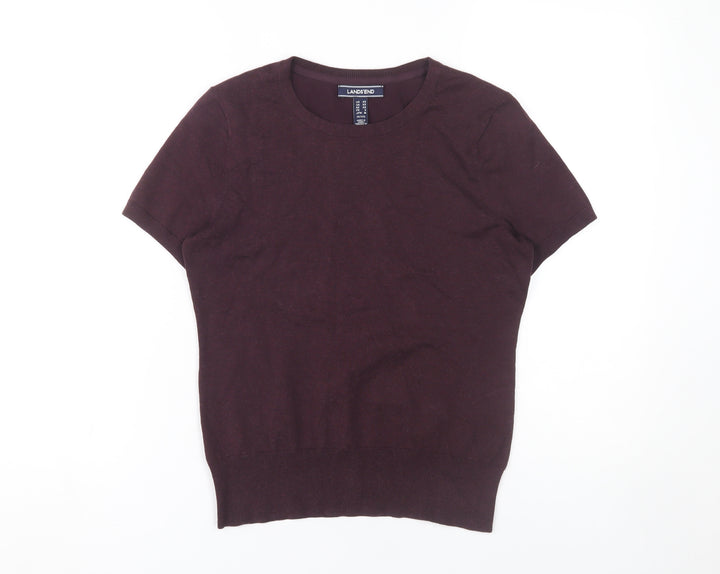 Lands' End Women's XS Purple Crew Neck Jumper Petite