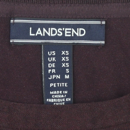 Lands' End Women's XS Purple Crew Neck Jumper Petite