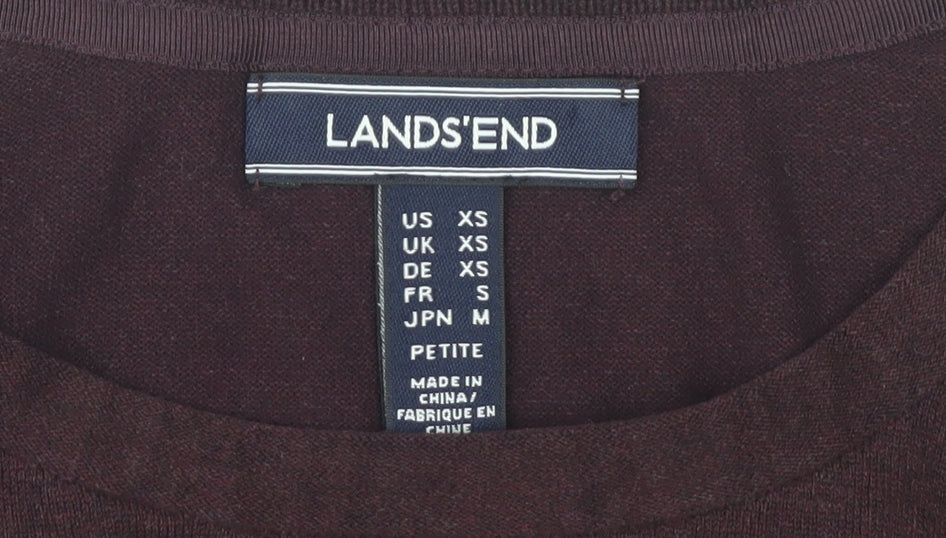 Lands' End Women's XS Purple Crew Neck Jumper Petite