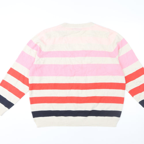 Marks and Spencer Women’s Striped V-Neck Jumper Large