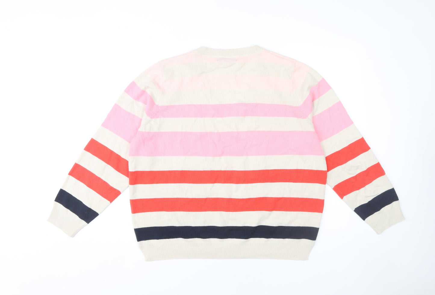 Marks and Spencer Women’s Striped V-Neck Jumper Large