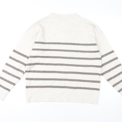Marks and Spencer Women's Ivory Striped Pullover M