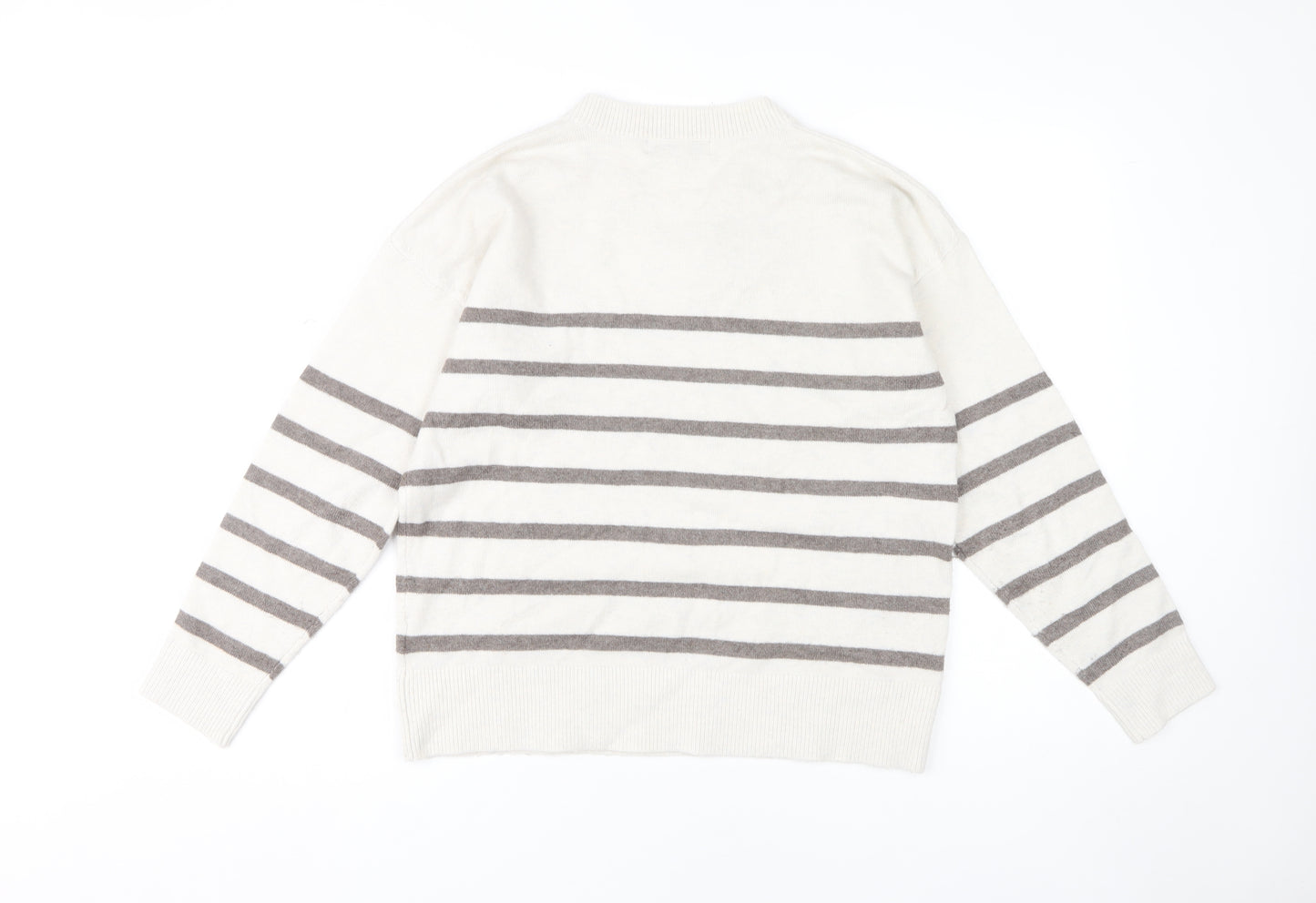 Marks and Spencer Women's Ivory Striped Pullover M