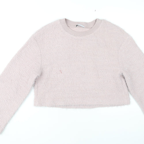 Zara Women's Pink Pullover Jumper - M