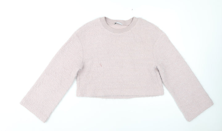 Zara Women's Pink Pullover Jumper - M