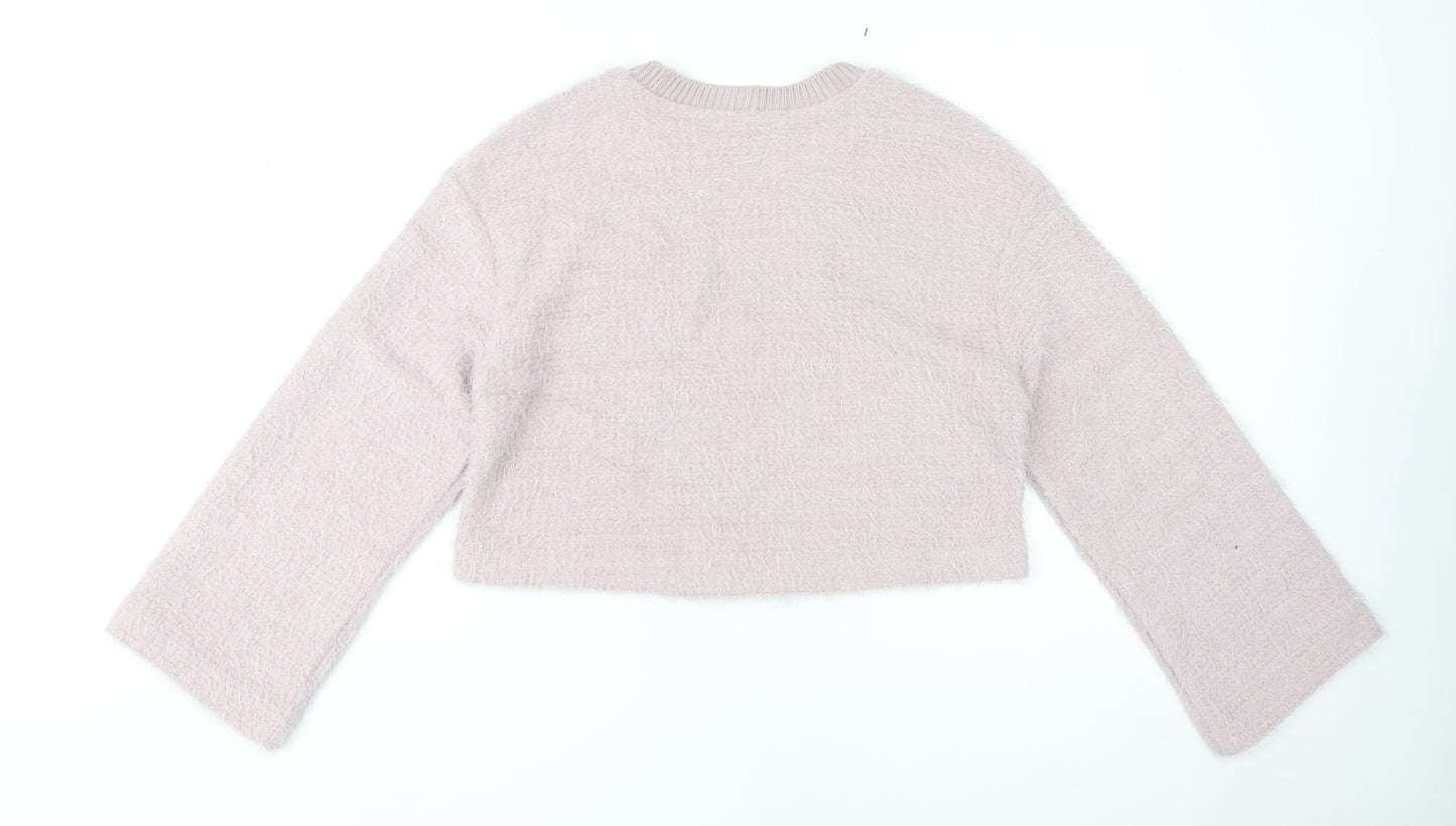 Zara Women's Pink Pullover Jumper - M