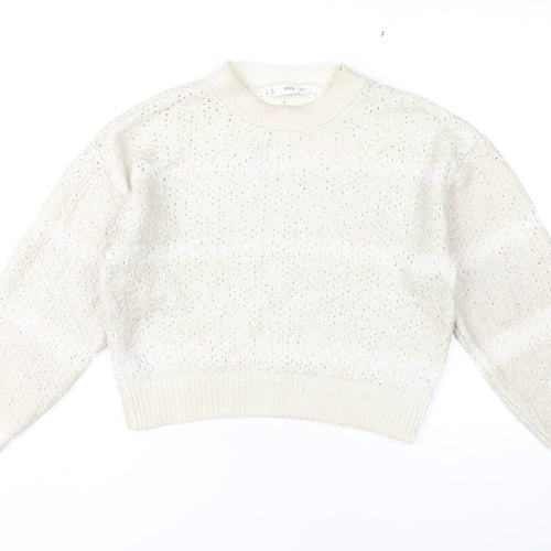 MNG Women Ivory Pullover Jumper, Size M, Autumn Style