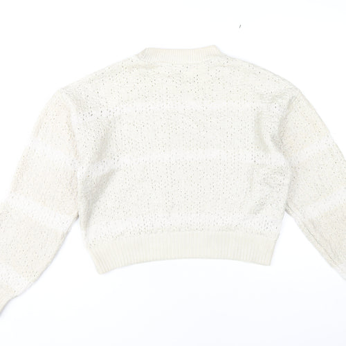 MNG Women Ivory Pullover Jumper, Size M, Autumn Style
