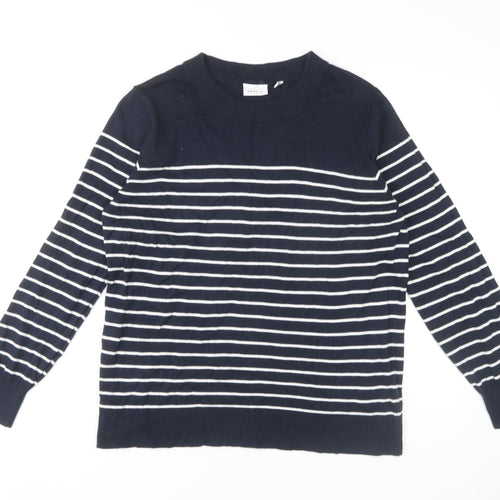 Next Women's Blue Striped Pullover Jumper L
