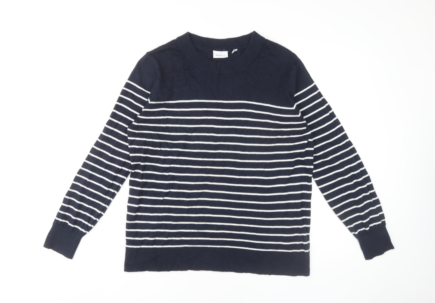 Next Women's Blue Striped Pullover Jumper L