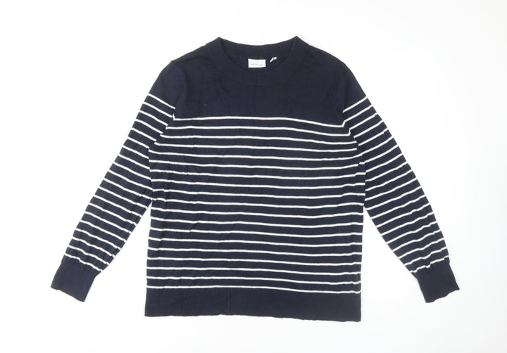 Next Women's Blue Striped Pullover Jumper L
