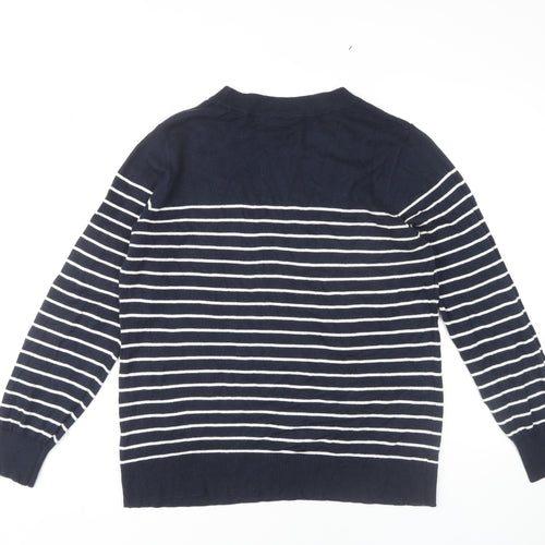 Next Women's Blue Striped Pullover Jumper L
