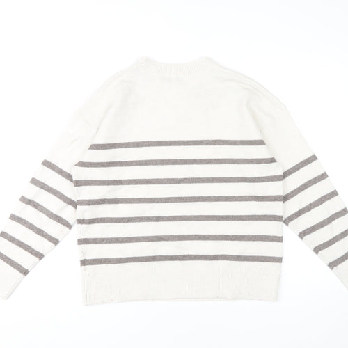 Marks and Spencer Women's Ivory Stripe Pullover Jumper, Size M