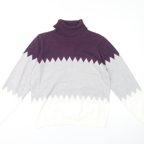 Marks and Spencer Women's Purple Roll Neck Jumper