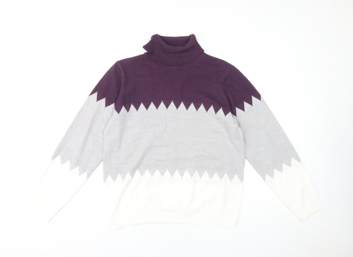 Marks and Spencer Women's Purple Roll Neck Jumper