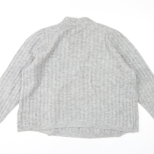 Next Women's Grey L V-Neck Cardigan - Casual & Cozy