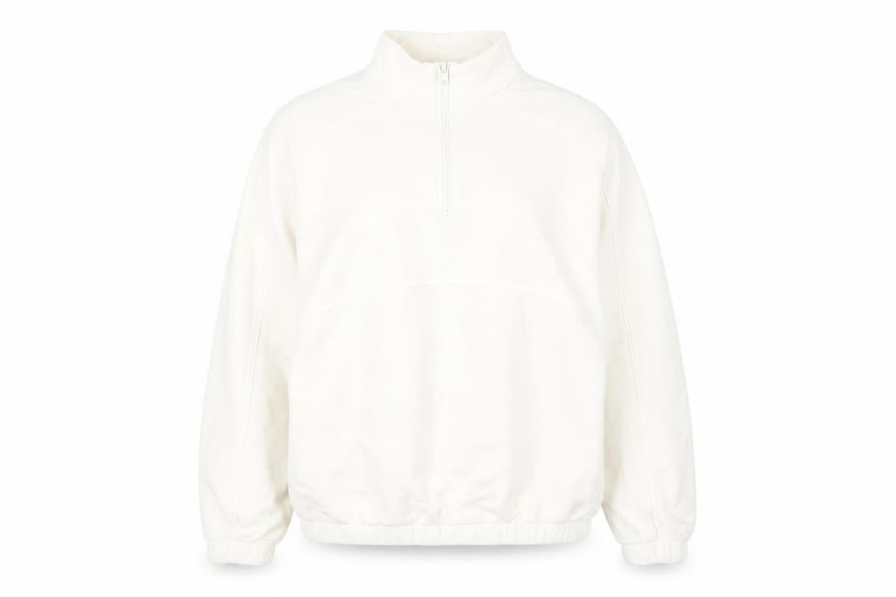 Front view of ASOS DESIGN White L Pullover Sweatshirt unisex