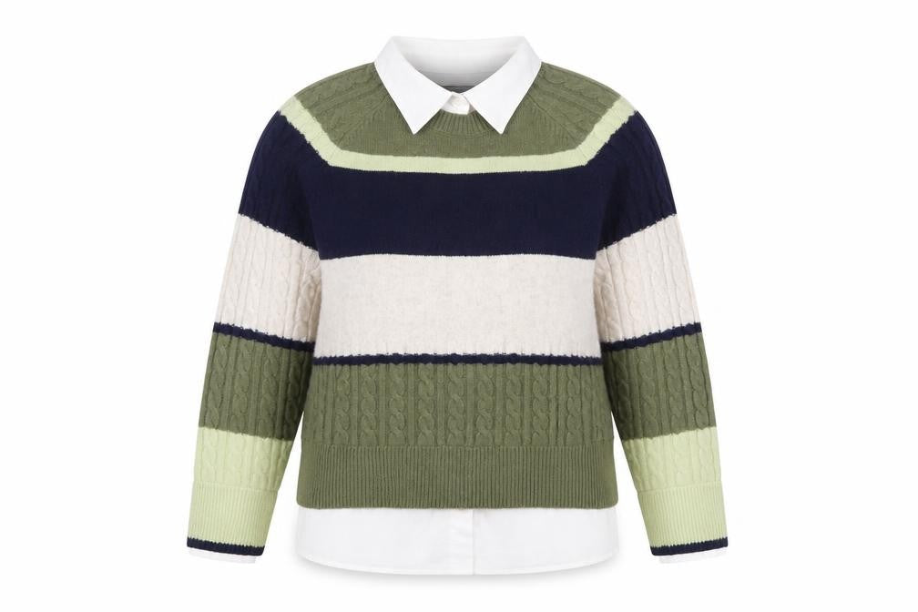 Front view of Next Women’s Multicoloured Cable-Knit Jumper, size M