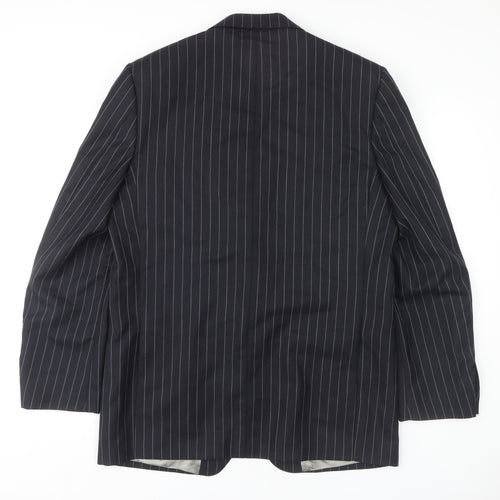 Aquascutum Men's Black Striped Blazer 42L Jacket