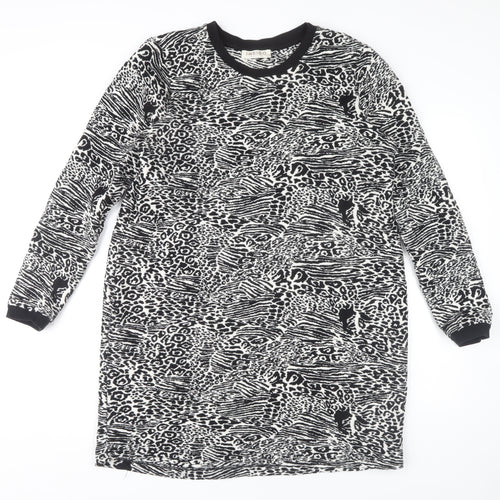 Marks and Spencer Women's Black Animal Print Long Sleeve Dress