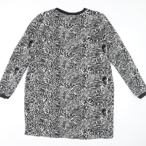 Marks and Spencer Women's Black Animal Print Long Sleeve Dress