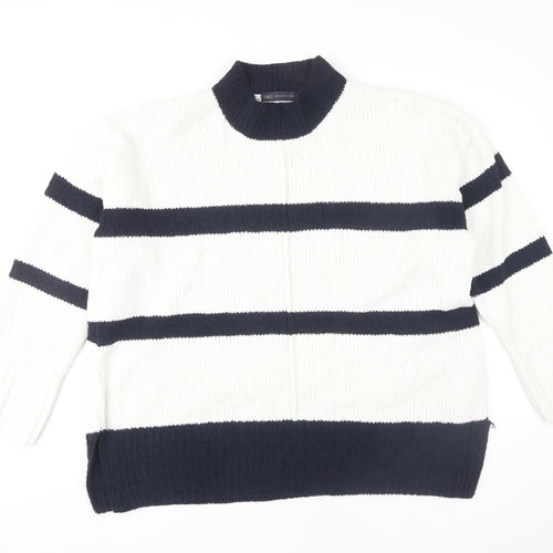 Marks and Spencer Women’s XL White Striped Pullover Jumper