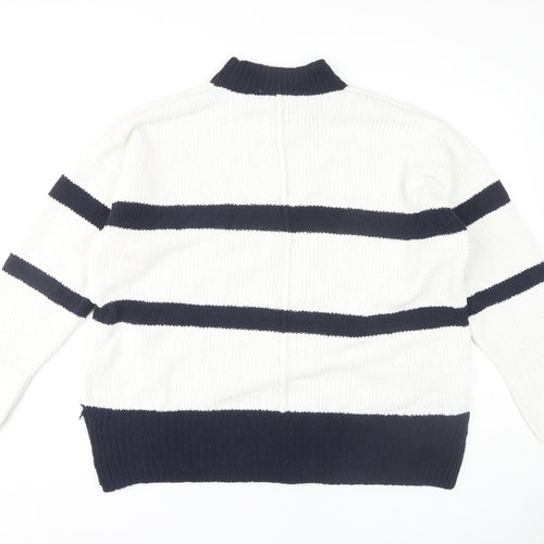 Marks and Spencer Women’s XL White Striped Pullover Jumper