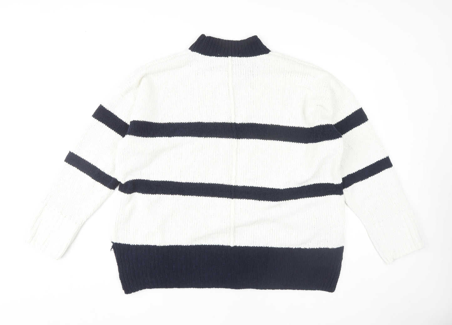 Marks and Spencer Women’s XL White Striped Pullover Jumper