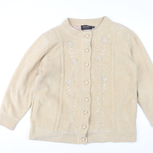 Reflect Women's Beige Embroidered Cardigan M/L