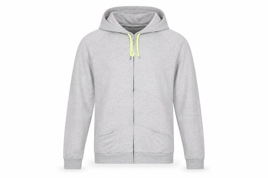 Front view of Cubus Men's Grey M Full Zip Hoodie