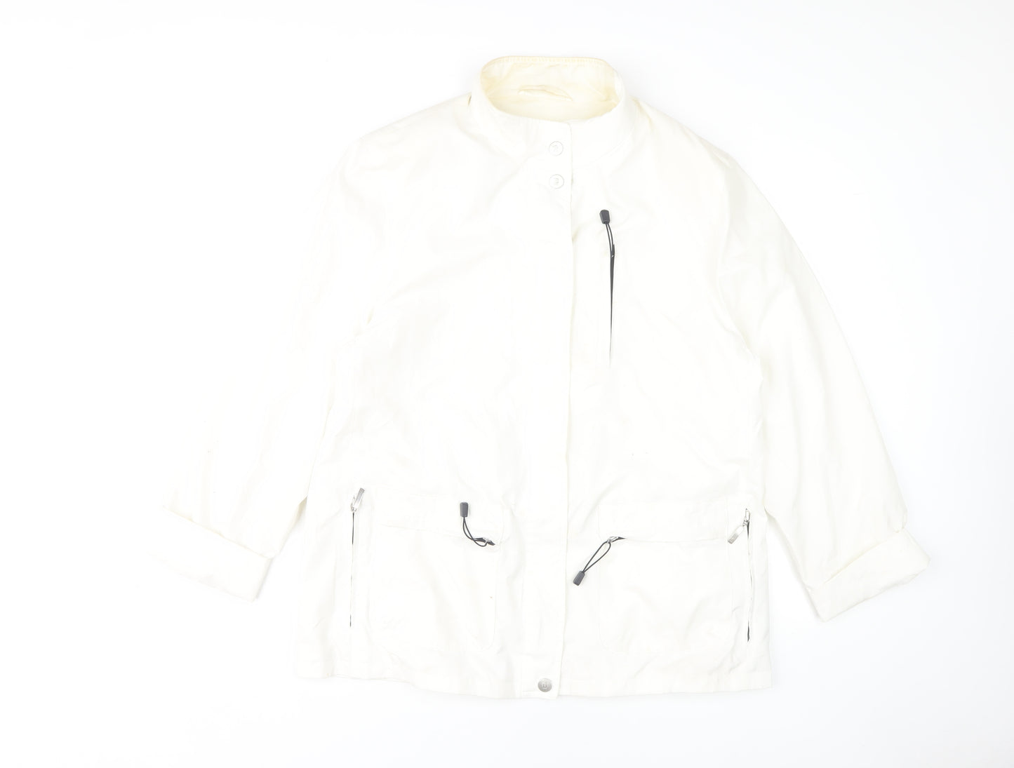 Basler Women's White Polyester Basic Jacket Size 14