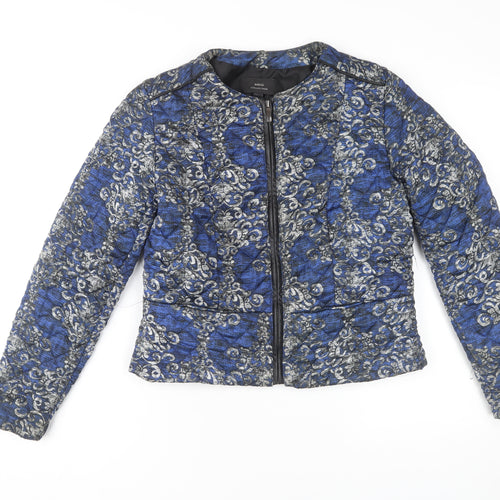 MNG Collection Women's Blue Geometric Jacket, M