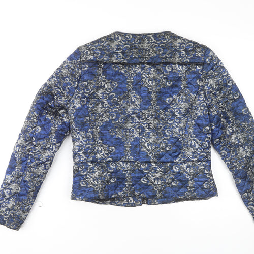 MNG Collection Women's Blue Geometric Jacket, M