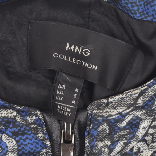 MNG Collection Women's Blue Geometric Jacket, M