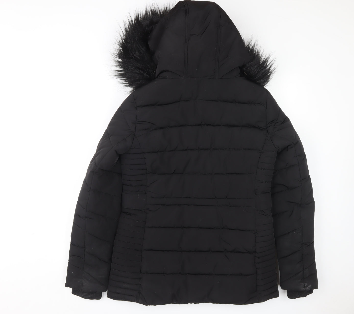 Wallis Women's Black Hooded Puffer Coat S