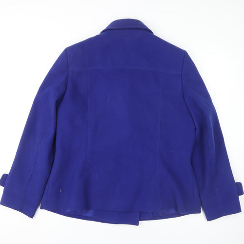 Style by EWM Women's Blue Pea Coat Size 16