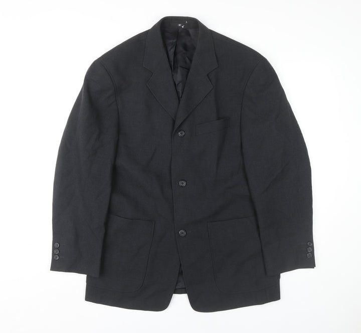 Ciro Citterio Men's Black Wool Blazer 38S