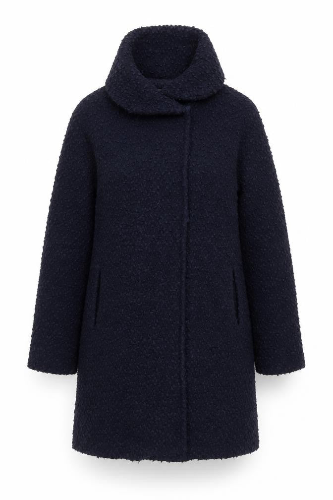 Front view of Phase Eight Women's Blue Mid-Length Coat, size 14