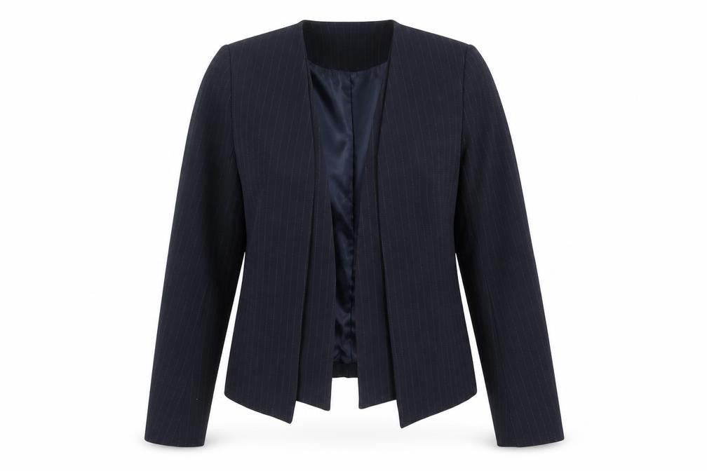 Front view of Next Women's Black Pinstripe Blazer, size 8, Workwear