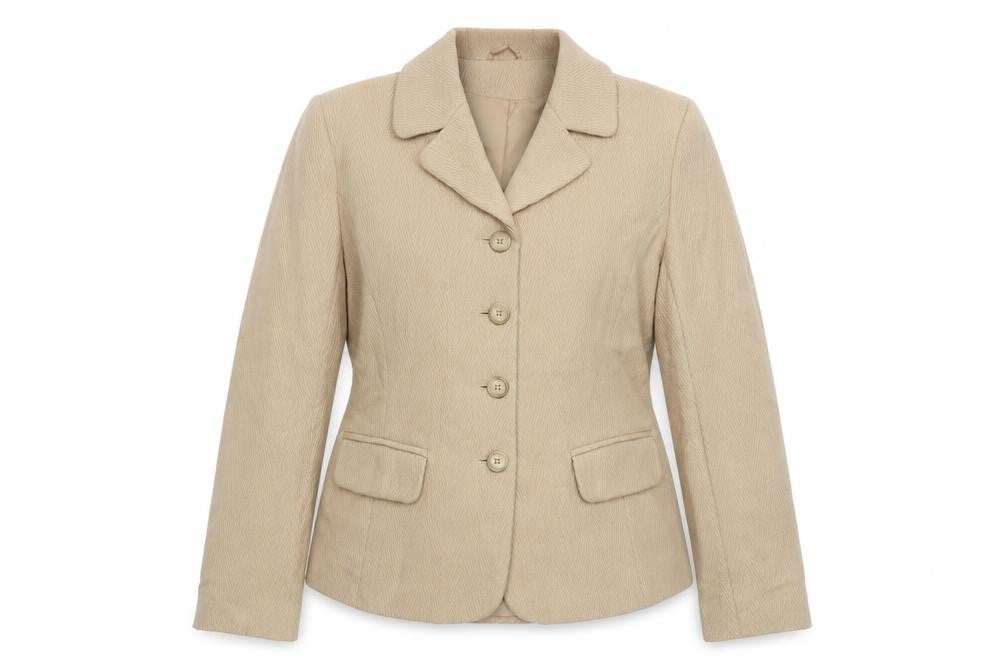Front view of Dorothy Perkins Women's Beige Herringbone Blazer, size 12