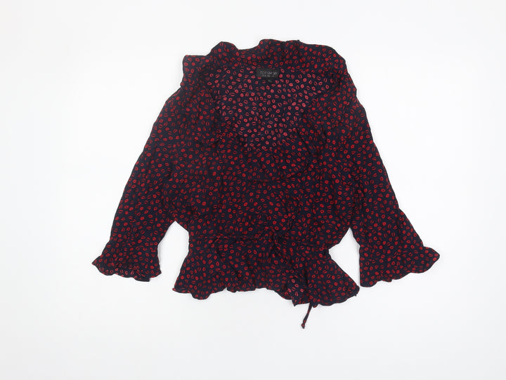 Topshop Women’s Multicoloured Wrap Blouse, Size 12