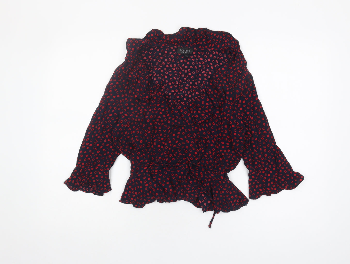 Topshop Women’s Multicoloured Wrap Blouse, Size 12