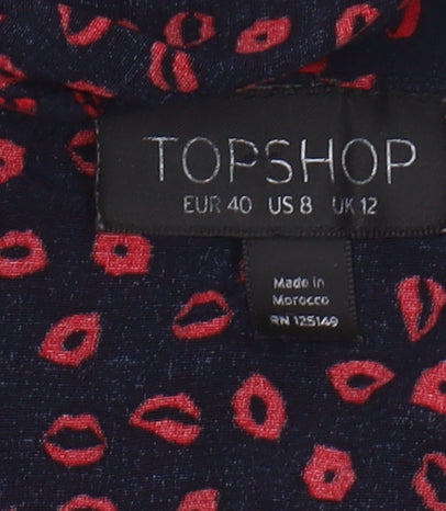 Topshop Women’s Multicoloured Wrap Blouse, Size 12