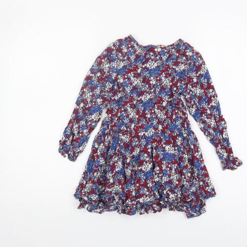 Next Girls Multicoloured Floral Dress Size 6 Years Viscose