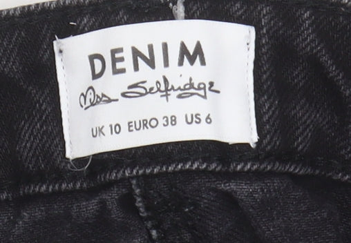 Miss Selfridge Women's Black Denim Skirt, Size 10