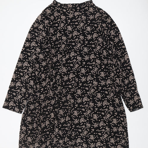 New Look Women Black Floral Long Sleeve Shift Dress