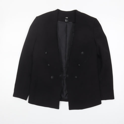 H&M Women’s Black Blazer - Size 8, Double-Breasted