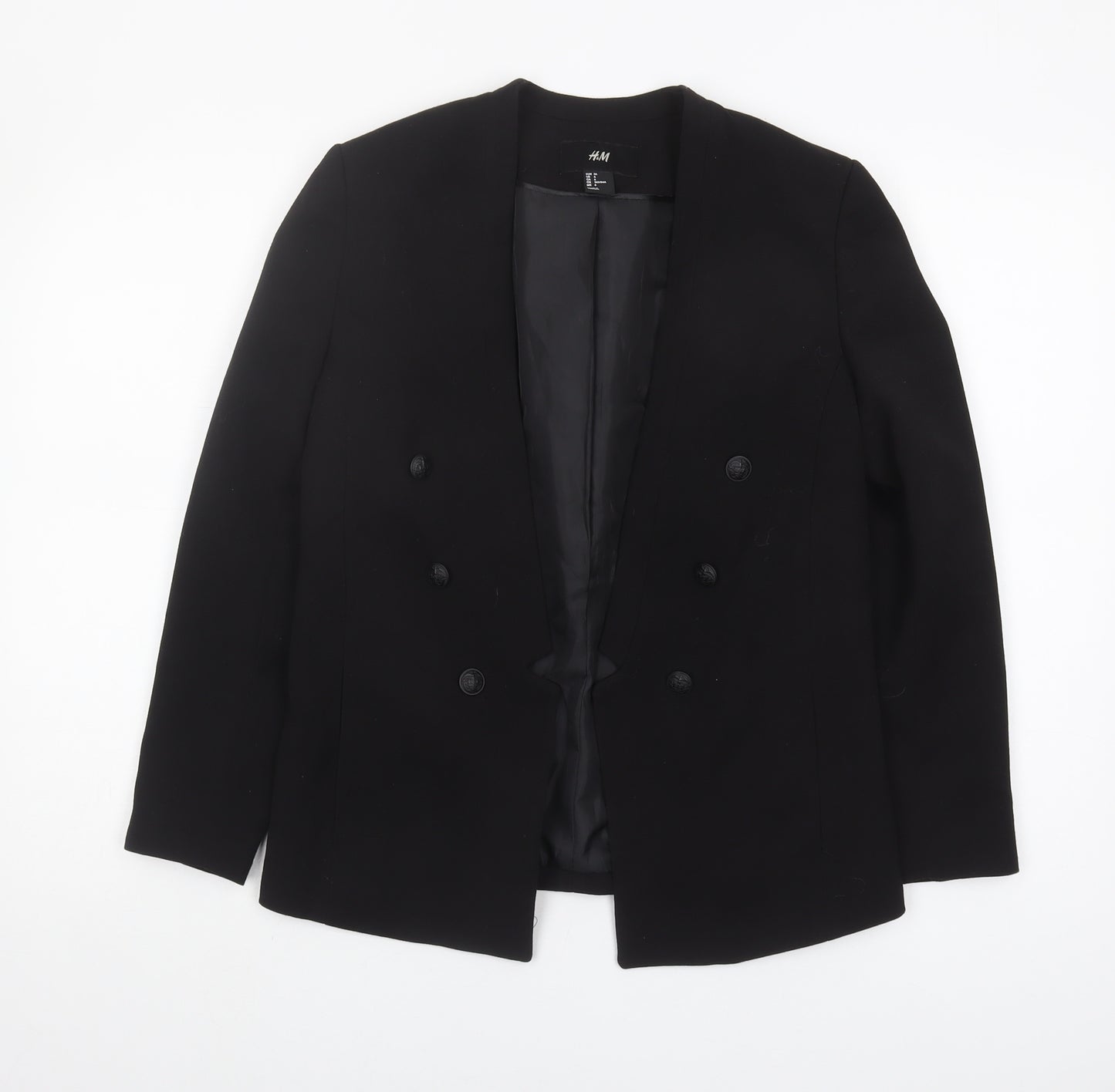 H&M Women’s Black Blazer - Size 8, Double-Breasted