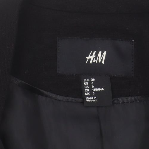 H&M Women’s Black Blazer - Size 8, Double-Breasted