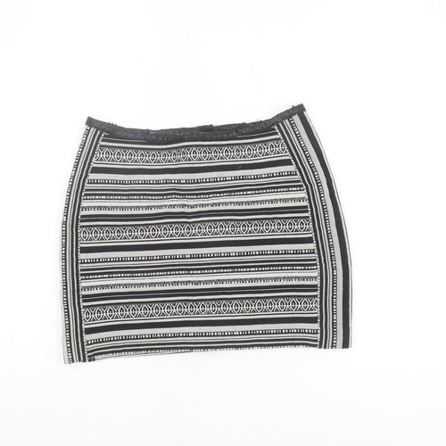 H&M Women's Black Geometric Pencil Skirt, Size 10